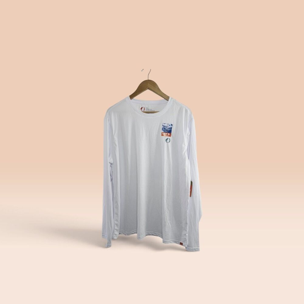 The American Outdoorsman Men XL Rash Guard UPF 40 Fishing Sun Shirt White NWT - Picture 12 of 14